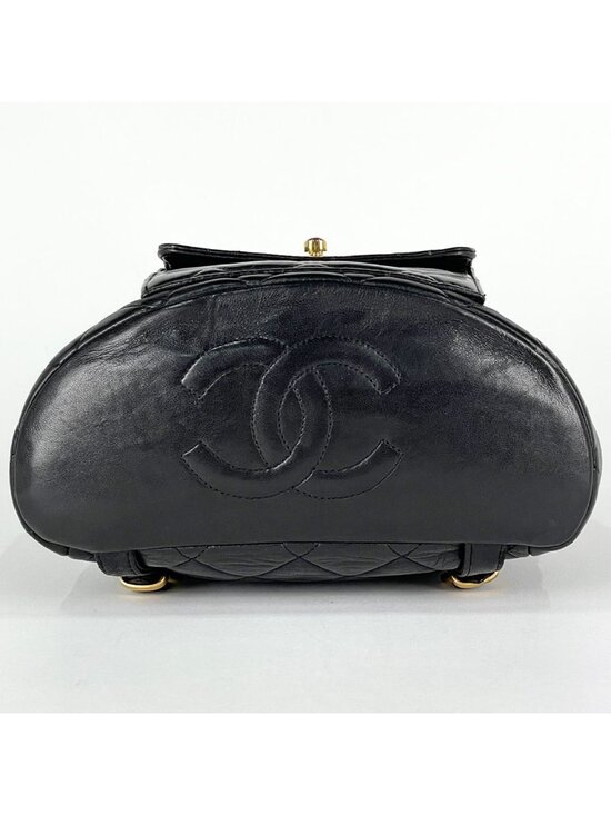 Chanel CC Logo Backpack Leather Black main image 7